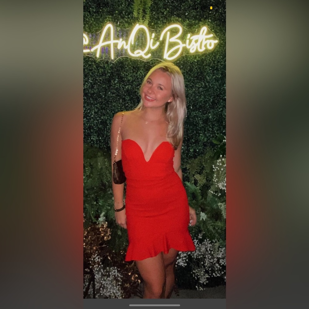 Red Strapless Mini Dress